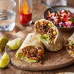 Ground Beef Burritos on the blackstone