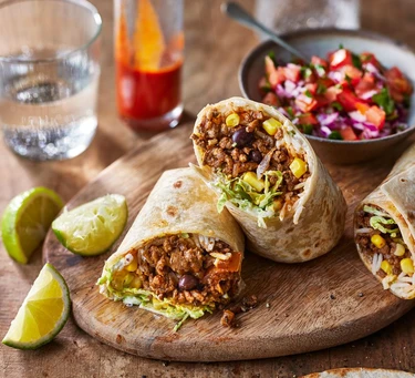 Ground Beef Burritos on the blackstone