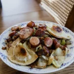Blackstone Kielbasa and Pierogies