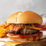 Candied Bacon Maple Cheddar Burger – the ultimate flavor-packed burger