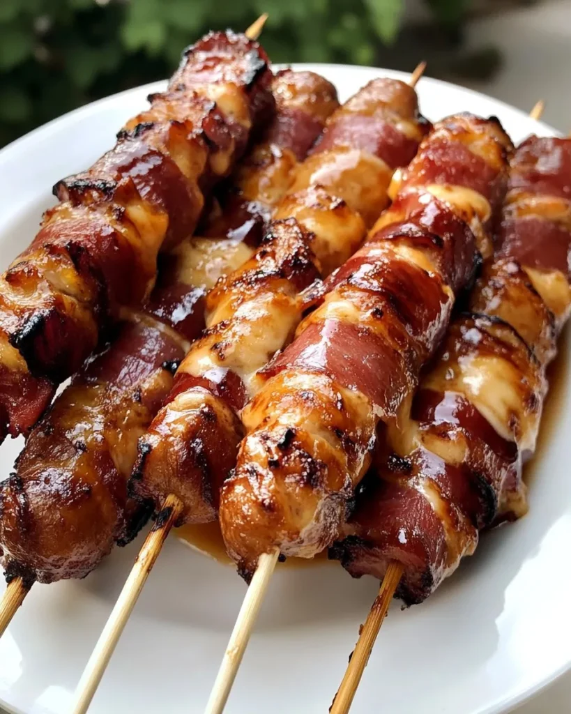 BBQ BACON-WRAPPED CHEDDAR HOT DOGS