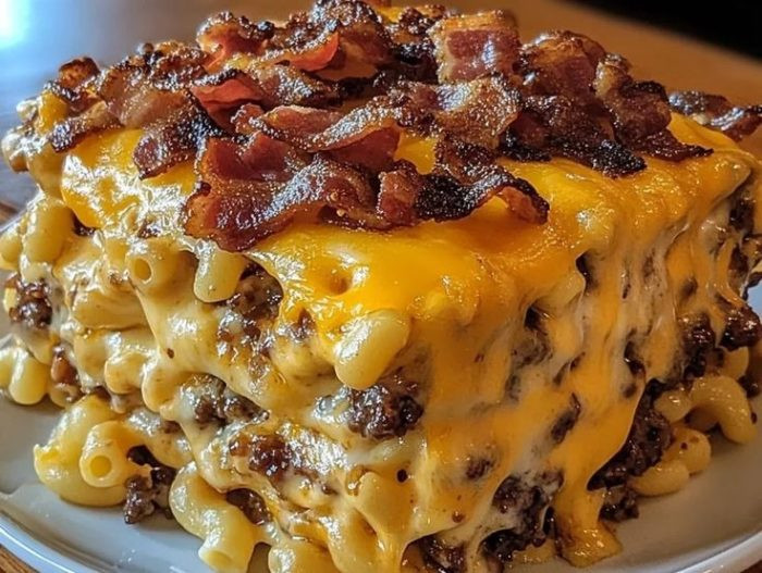 BBQ Bacon Cheeseburger Mac ‘N’ Cheese Casserole