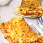 Hash Brown Omelette on Blackstone