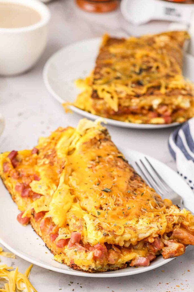 Hash Brown Omelette on Blackstone