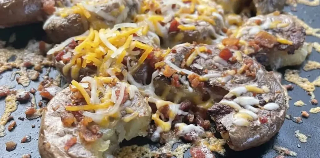 Blackstone Smashed Potatoes (Cheese & Bacon)