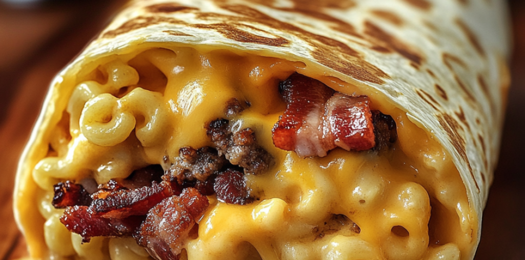 Bacon Mac & Cheese Burger Wrap – A burst of flavor in every bite!