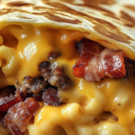 Bacon Mac & Cheese Burger Wrap – A burst of flavor in every bite!