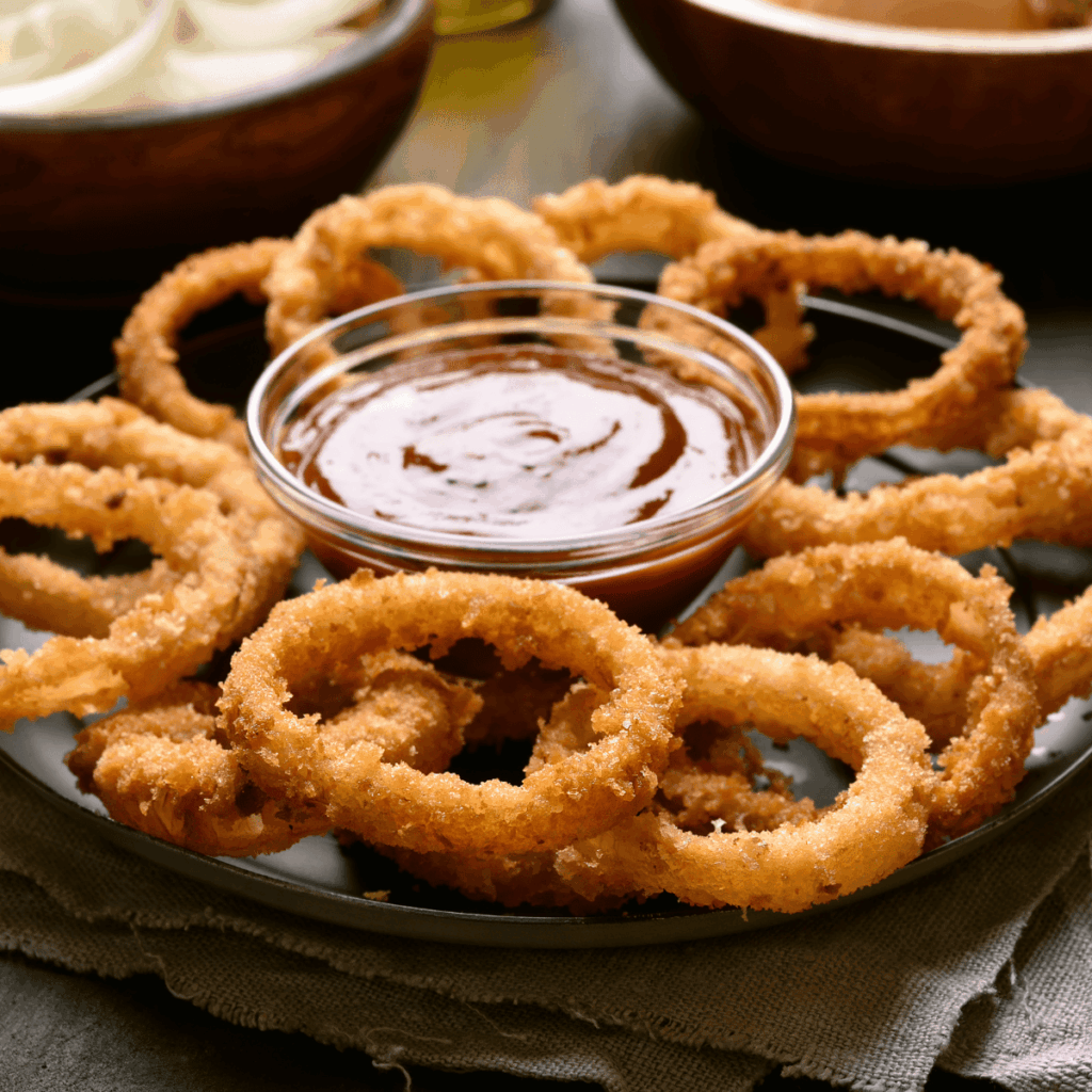 Onion rings on the Blackstone.