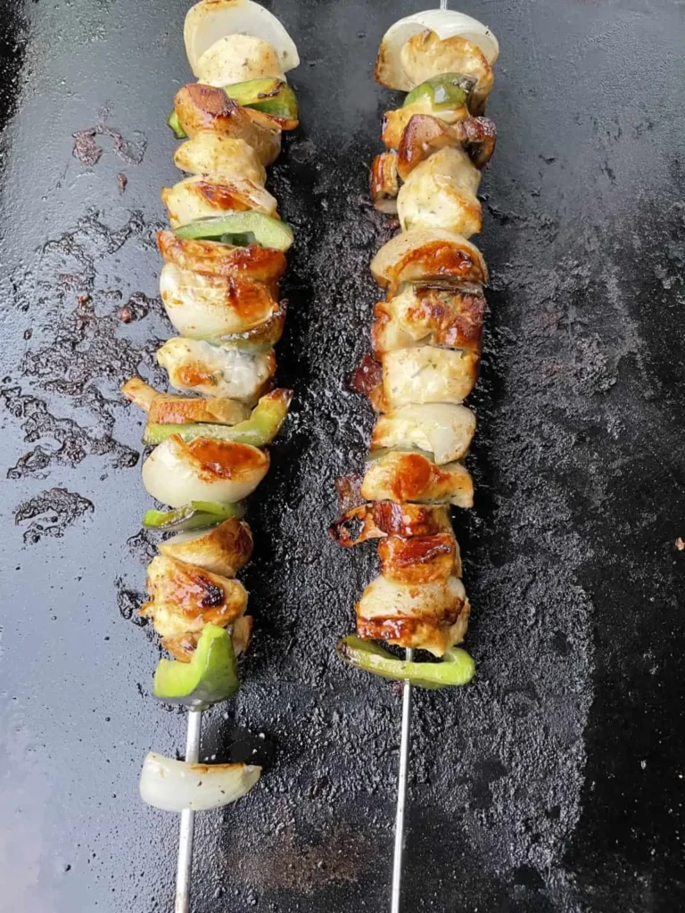 Griddle Chicken Kabobs with Vegetables