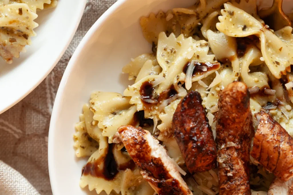 Blackstone Chicken Pesto Bowtie Past