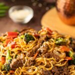 Blackstone Beef Noodle Stir Fry