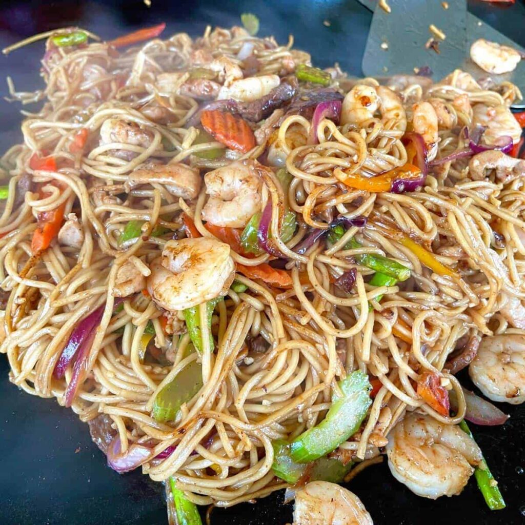 Blackstone Griddle Steak & Chicken Lo Mein