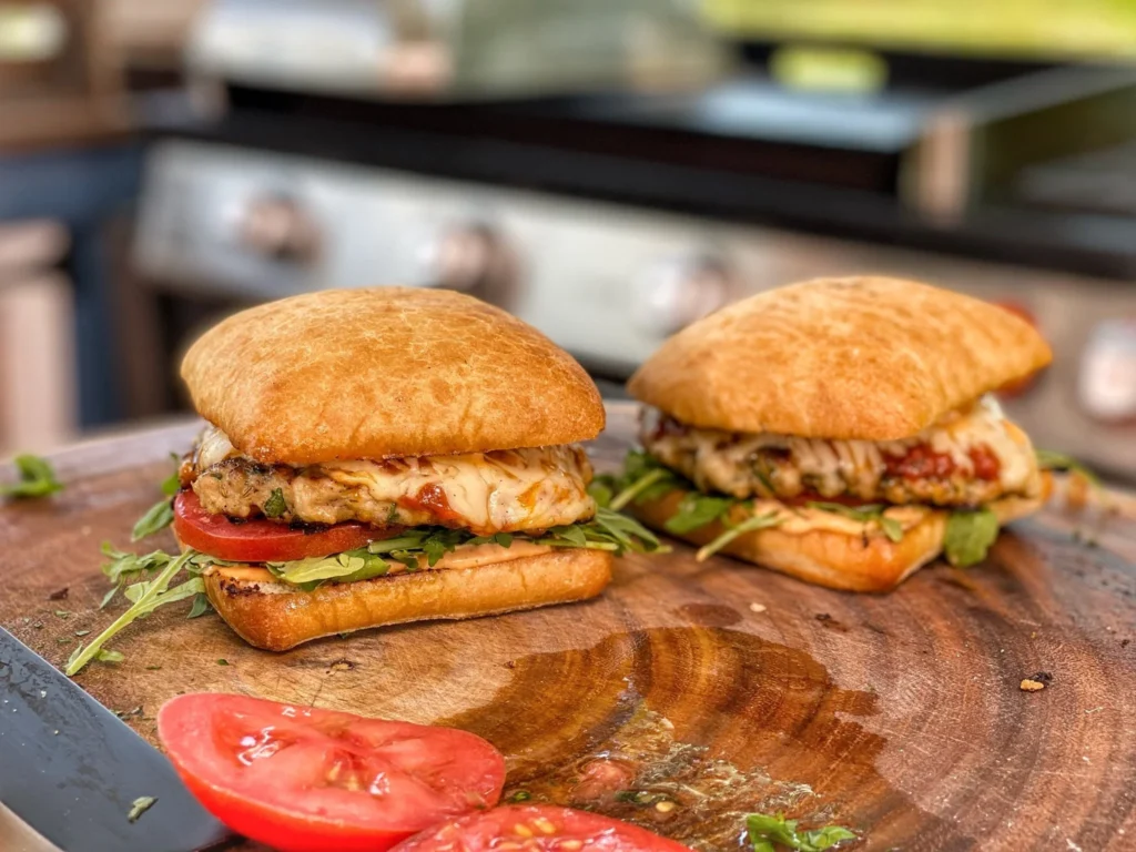 Blackstone Smash Chicken Parm Burgers