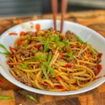 Mongolian Noodles on the Blackstone