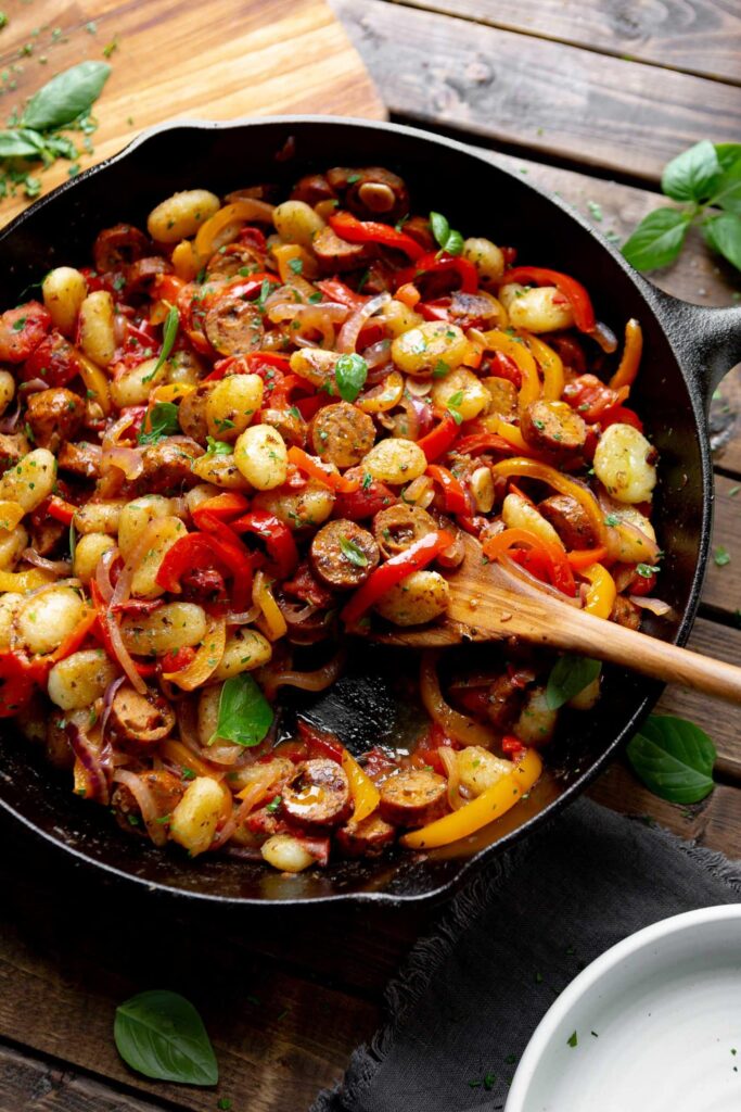 Blackstone Gnocchi with Ground Beef & Peppers
