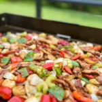 Kung pao chicken on the Blackstone griddle