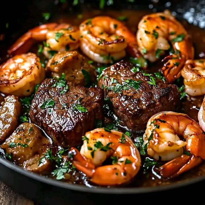 Surf & Turf with Garlic Butter & Veggies