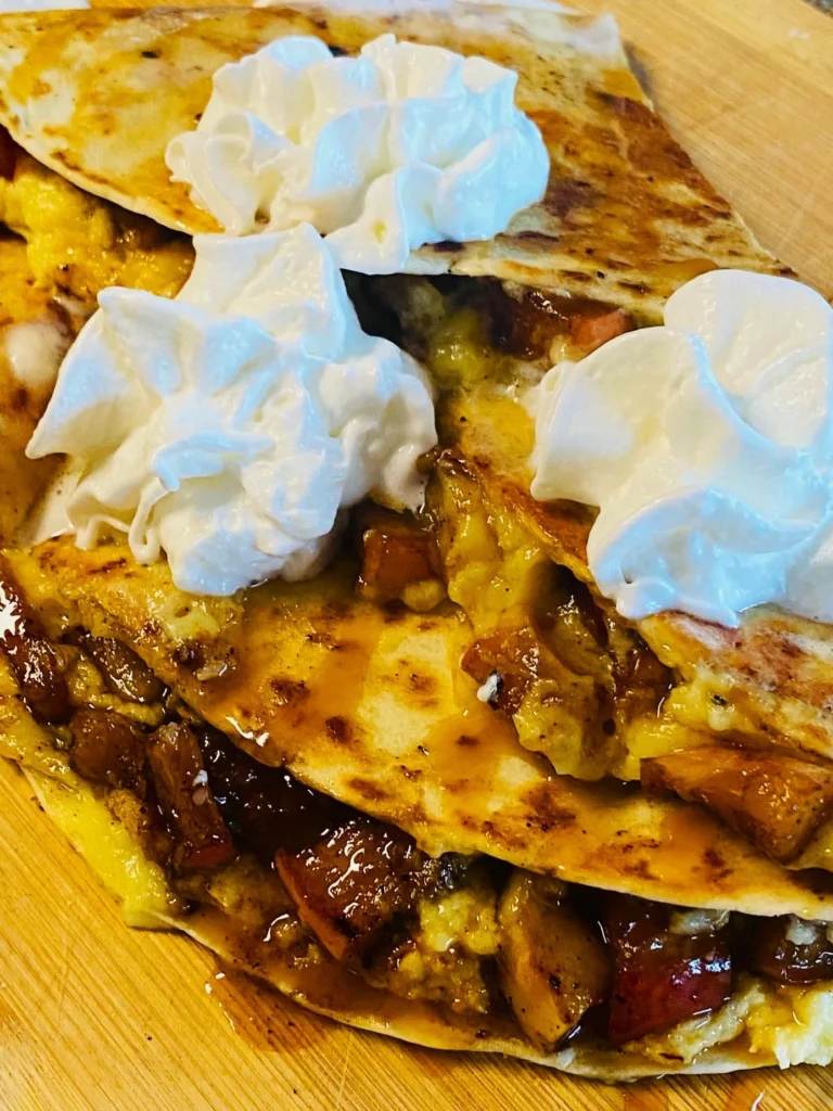 Apple pie quesadillas on the Blackstone.
