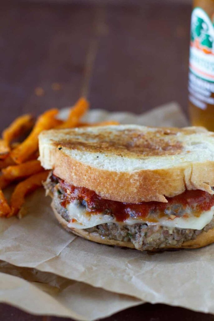 Italian Meatball Smash Burger on Garlic Texas Toast