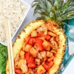 Pulled pork pineapple boats on the blackstone
