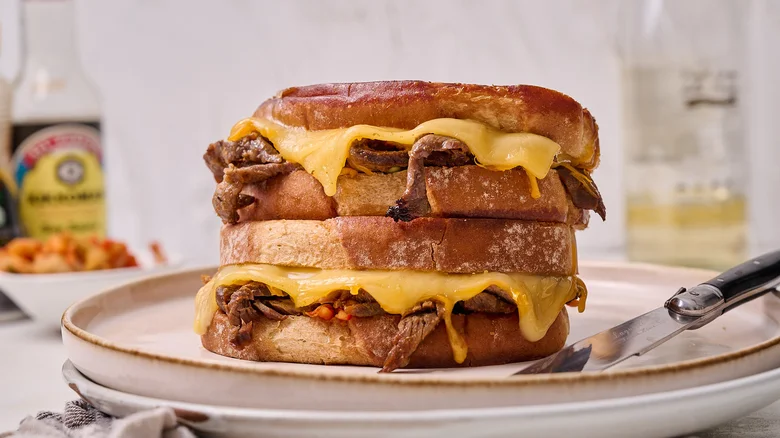 Spicy Korean BBQ Beef Grilled Cheese