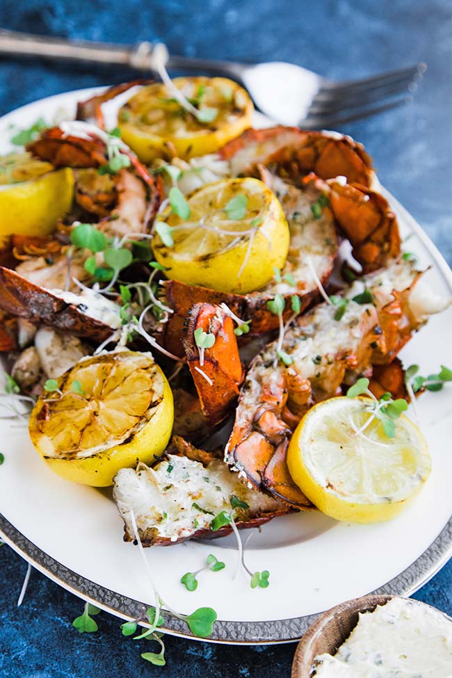 Grilled Lobster Tails with Lemon Herb Butter