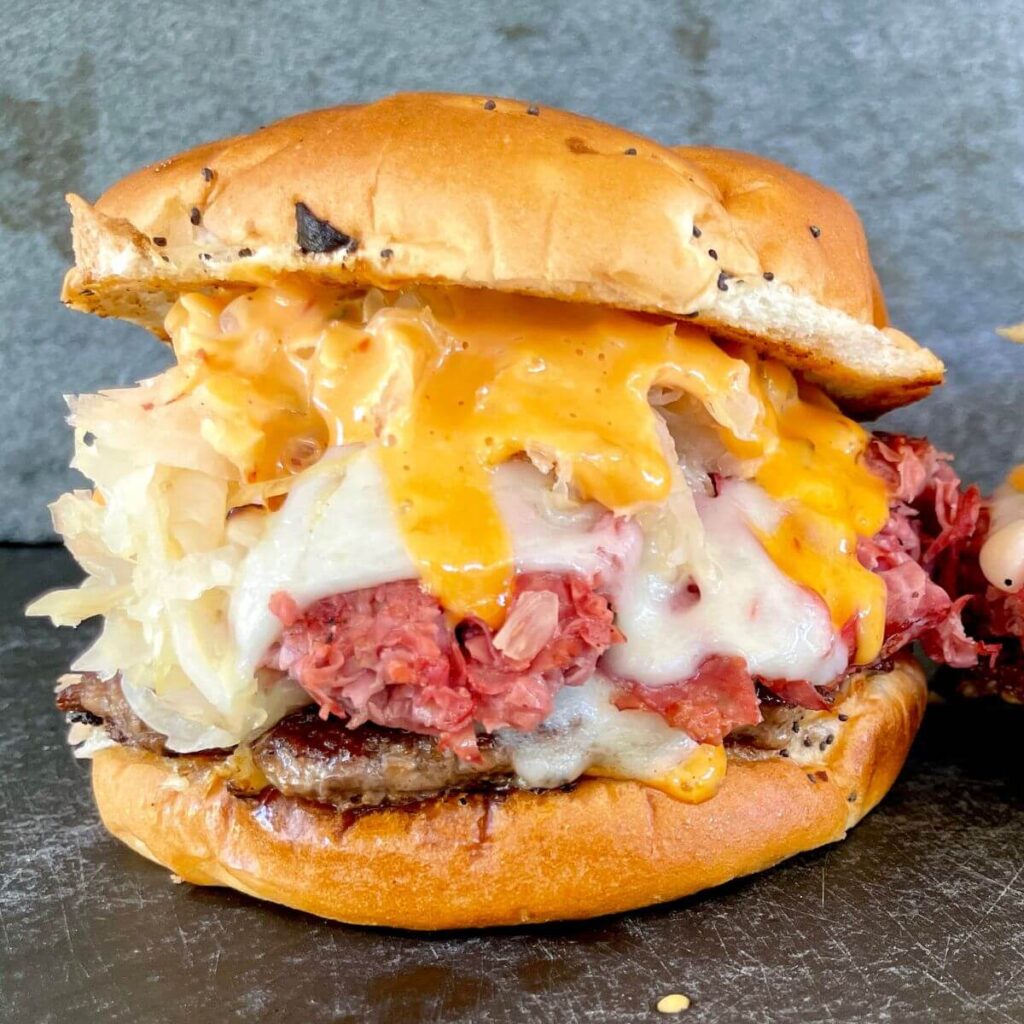 Blackstone Reuben Smash Sandwiches