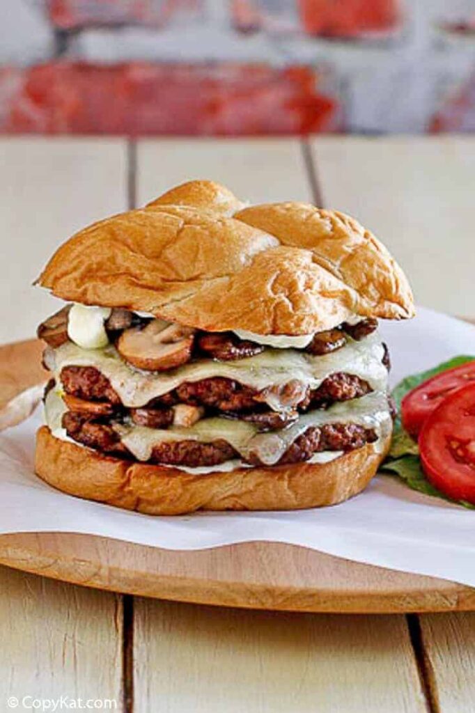 Mushroom smashburger with a side of lobster