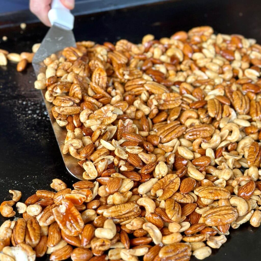 Candied pecans on the blackstone