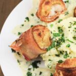 Bacon wrapped shrimp stuffed with crab