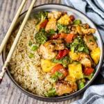 Pineapple teriyaki chicken stir fry