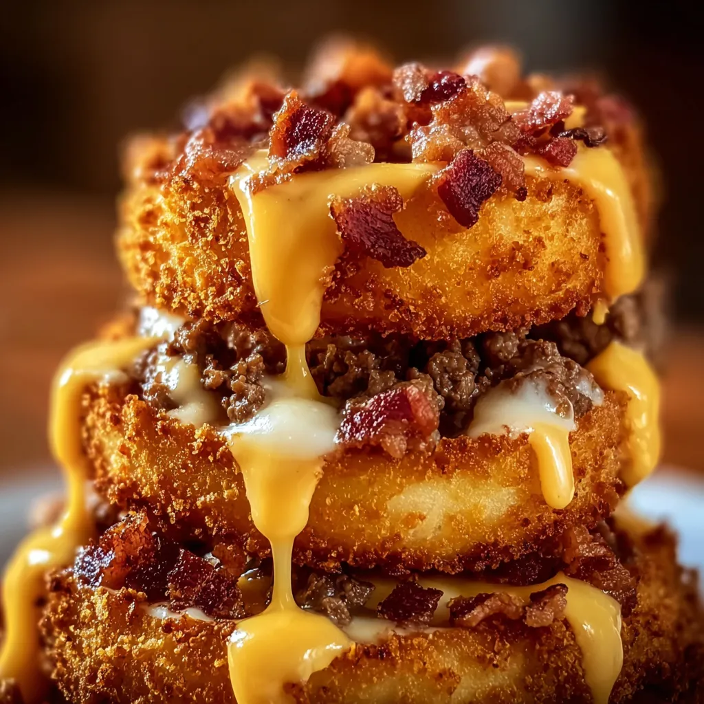 Loaded Bacon Cheeseburger Onion Rings