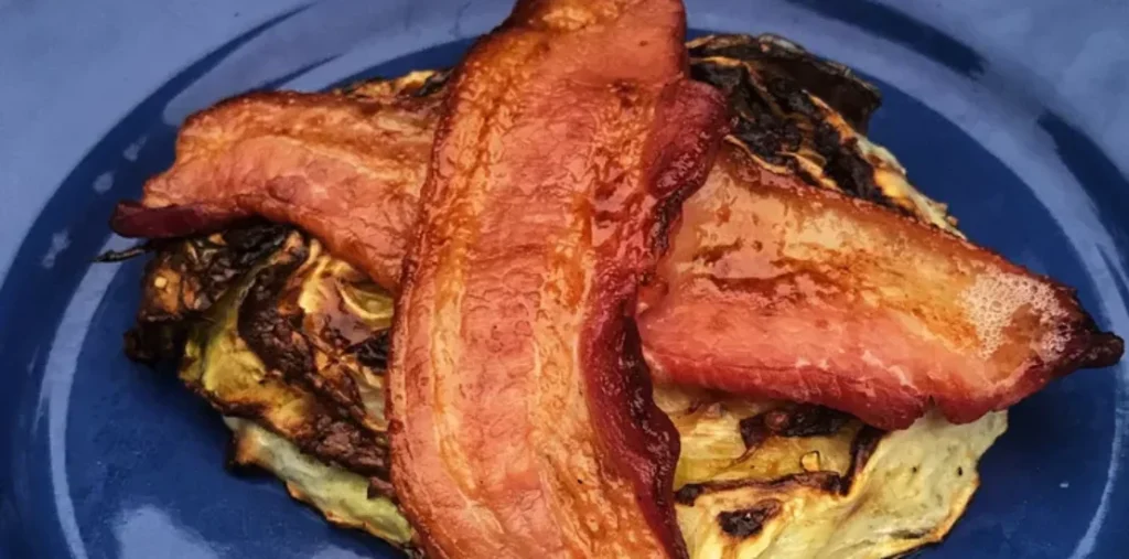 Bacon-Wrapped Cabbage Bites on the Griddle