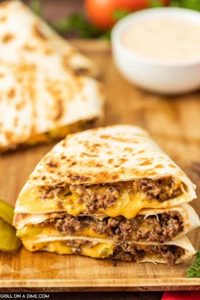 Quesadilla Burgers on the Blackstone Griddle