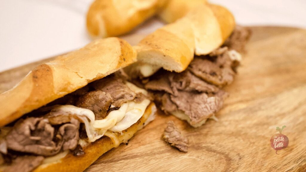 Philly cheesesteak sandwiches
