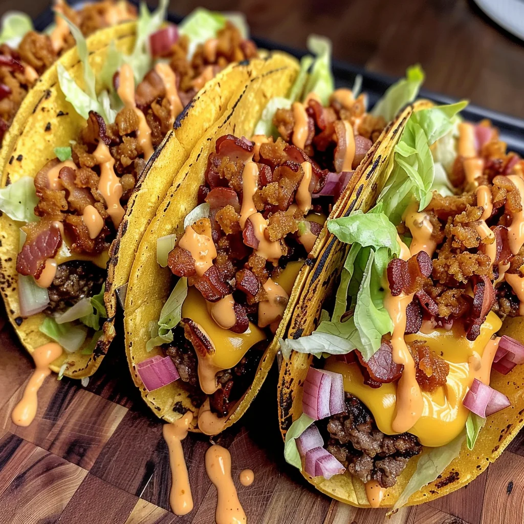 Loaded Bacon Cheeseburger Tacos