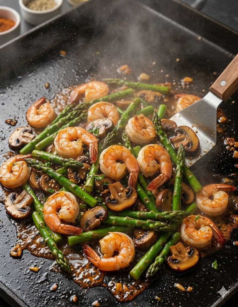 Sizzling Shrimp & Asparagus Skillet