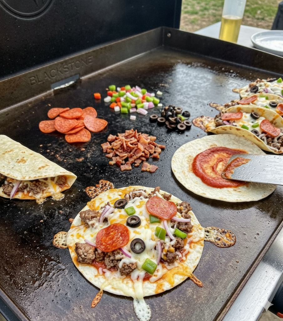 Griddle-Fired Mini Pizzas & Crispy Tacos